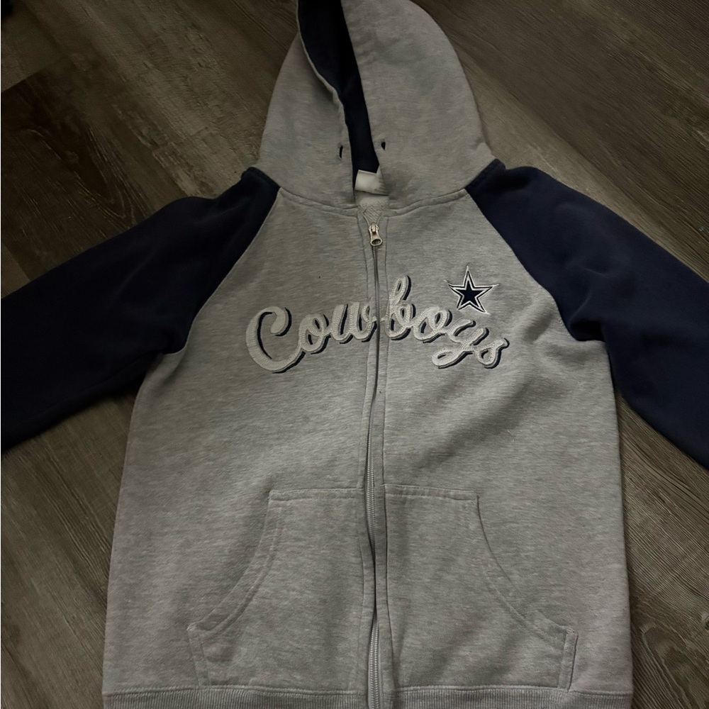 Cowboys Gray and Navy Women's Hoodie